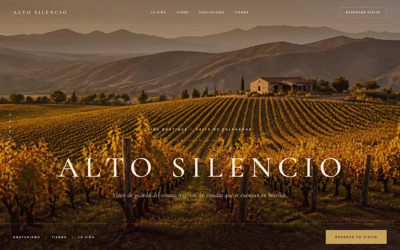 Sitio web de Viña Alto Silencio