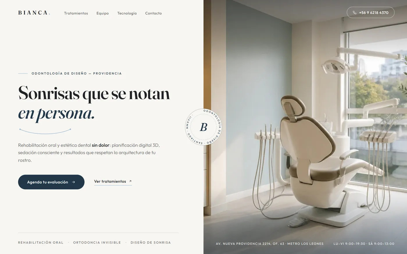 Sitio web de Clínica Bianca