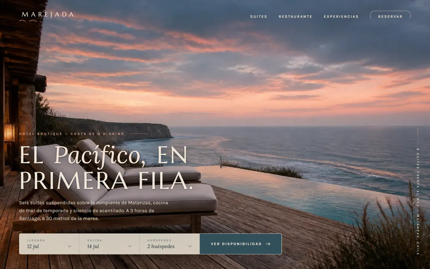 Sitio web de hotel Marejada